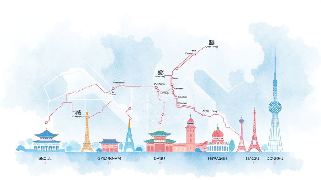 지역별 버스 노선 총정리 (watercolor 스타일)