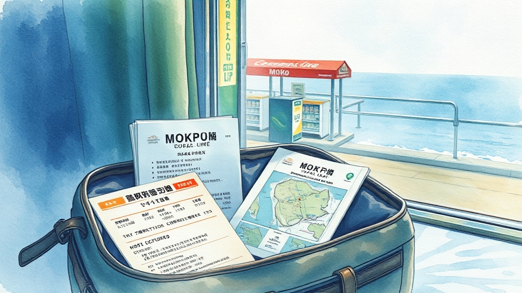 목포 숙소 예약 전 체크해야 할 필수 정보 (watercolor 스타일)