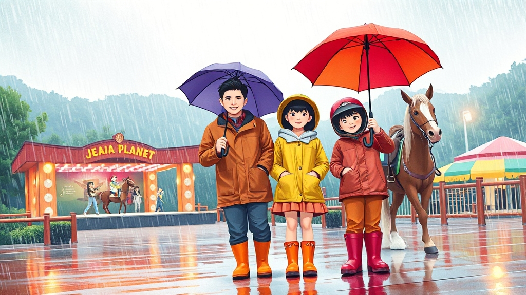 비 오는 날에도 OK! 제주 실내 명소 (illustration 스타일)