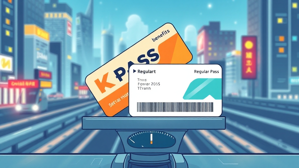 K패스 vs 정액패스: 핵심 비교 (illustration 스타일)