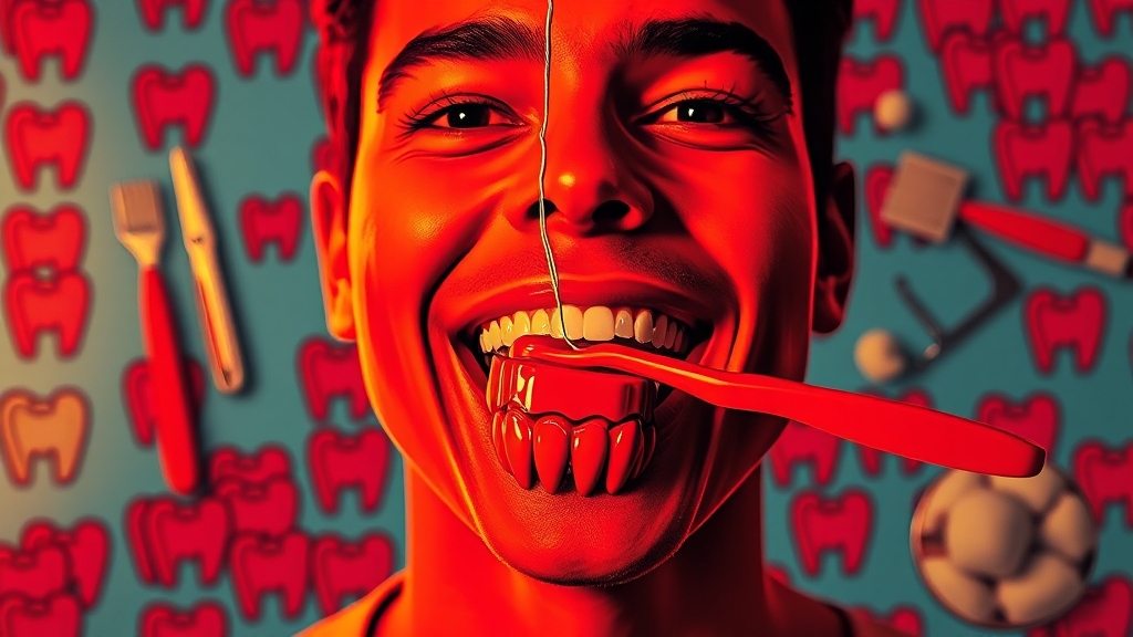 금니 문제 예방 일상 관리 팁 (popart 스타일)