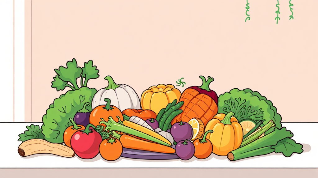 채소 먼저 먹기의 추가적인 건강 이점 (illustration 스타일)