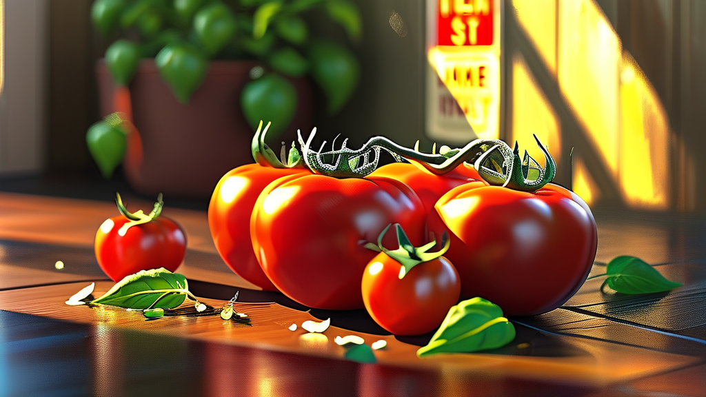 토마토 섭취 시 주의사항: 과다 섭취의 위험과 부작용 (realistic 스타일)