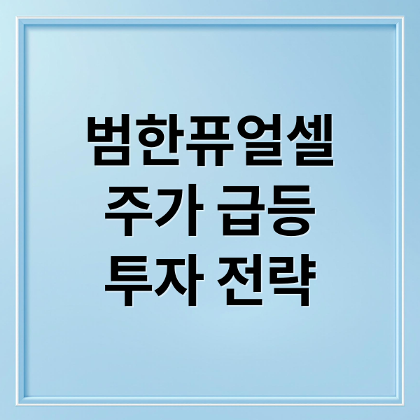 범한퓨얼셀
주가 급등
투자 전략 (범한퓨얼셀 주가 전망)