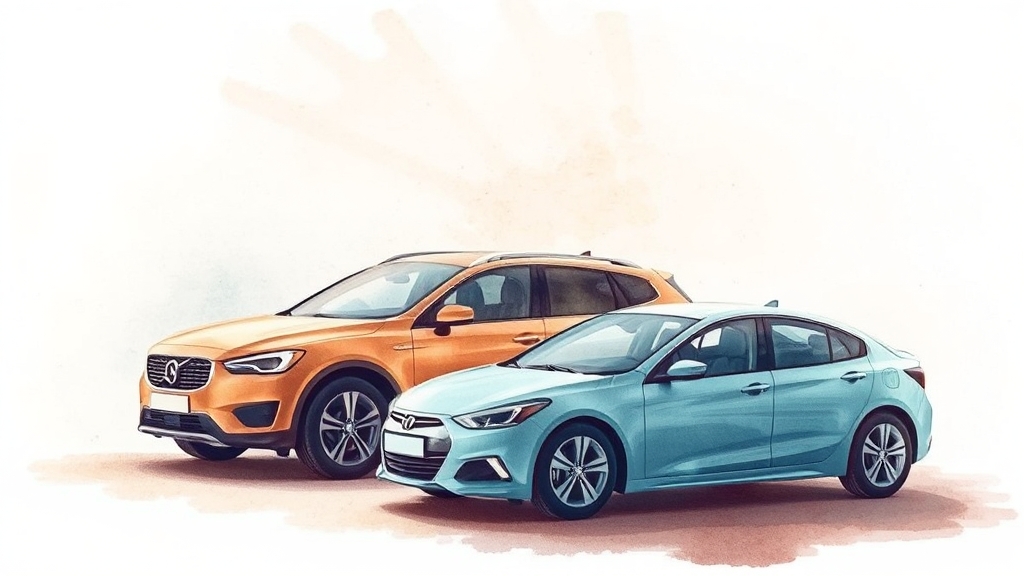 마이카 vs 엔카: 시세 조회 방법 (watercolor 스타일)