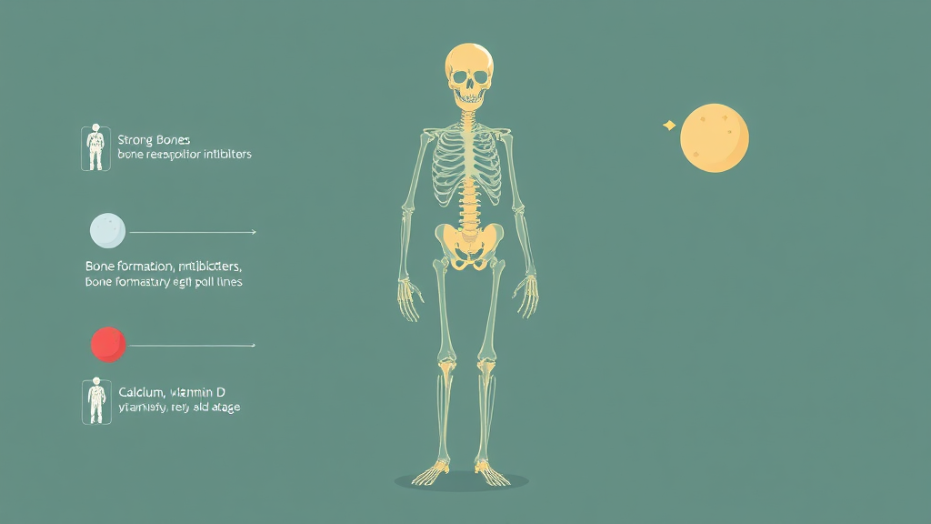 골다공증 약물 치료 종류 (illustration 스타일)