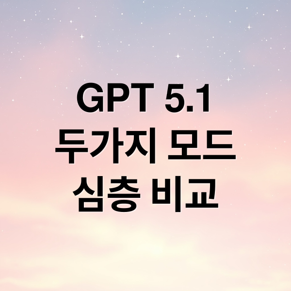 GPT 5.1
두가지 모드
심층 비교 (OpenAI GPT-5.1, ‘Instant’와 ‘Thinking’ 모드)