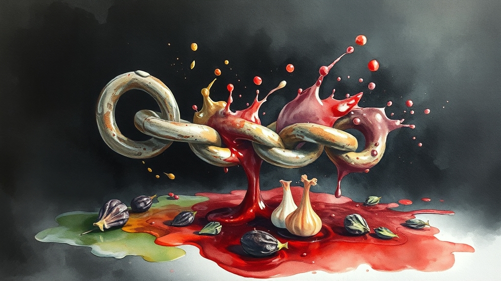 빈혈 악화시키는 음식 (watercolor 스타일)