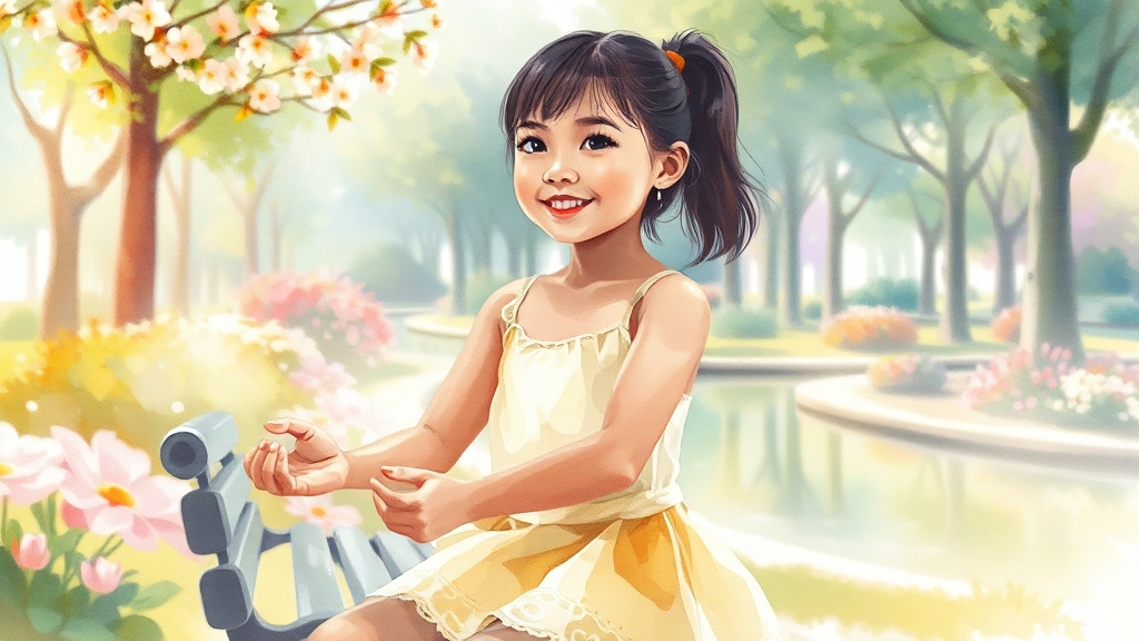초경 이후 성장 관리를 위한 생활 습관 개선 (watercolor 스타일)