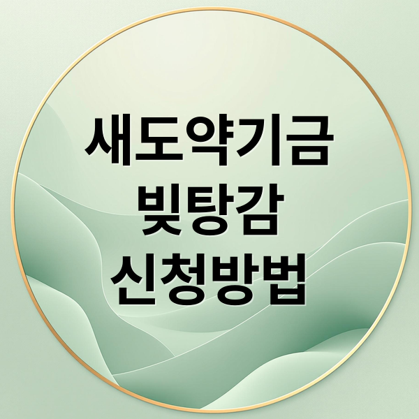 새도약기금
빚탕감
신청방법 (새도약기금 대상자 신청 방법)