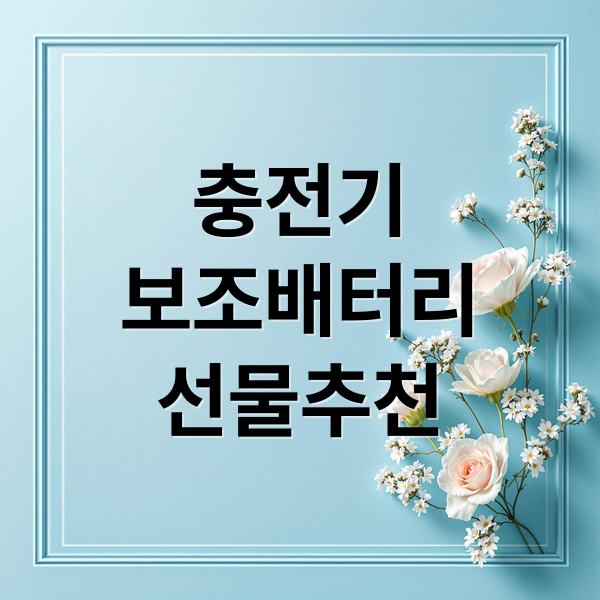 충전기
보조배터리
선물추천 (연말 선물 추천 충전기 보조배터리)