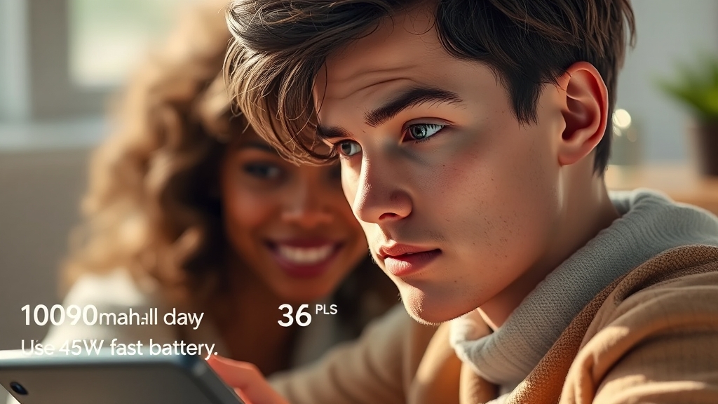 배터리 성능 및 사용 시간 (realistic 스타일)