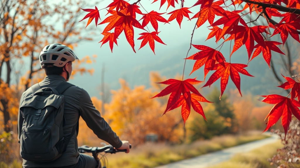 가을 자전거 여행 준비물 (realistic 스타일)