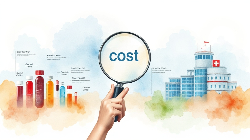 병원별 비용, 왜 다를까요? (watercolor 스타일)