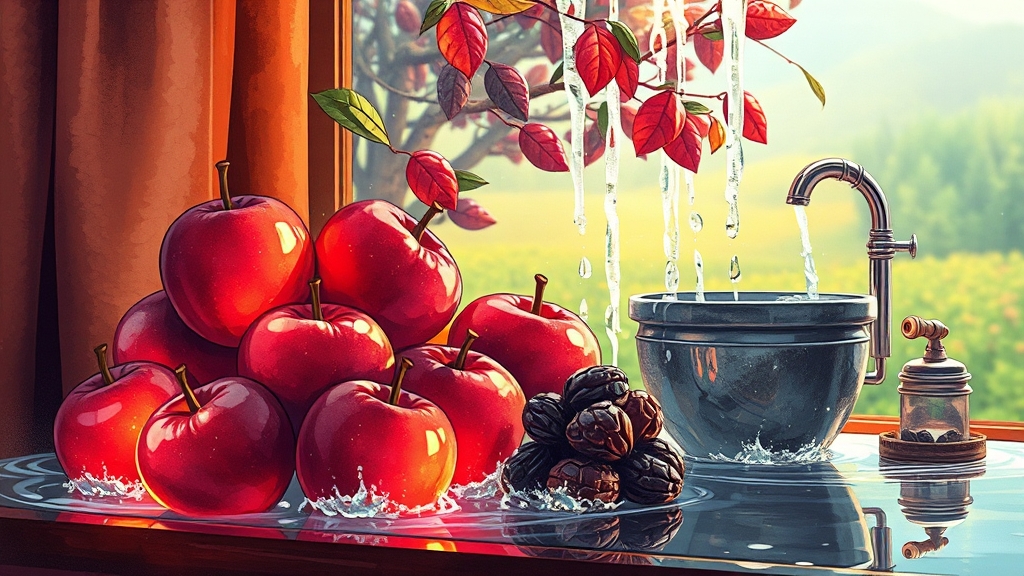 피부 건강, 자두로 지키세요! (illustration 스타일)