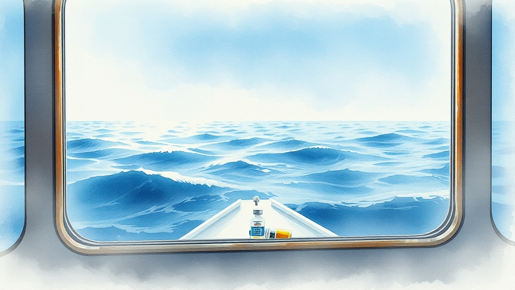시즌별 운항 정보 및 배멀미 대처법 (watercolor 스타일)
