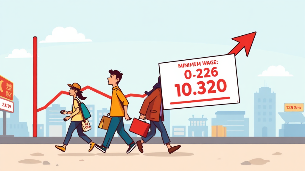 2026년 최저임금 인상 배경 (cartoon 스타일)