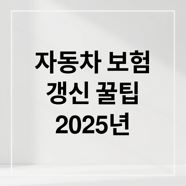 자동차 보험
갱신 꿀팁
2025년 (보험료 확 줄이는 갱신 시점은 따로 있다? 자동차 보험 갱신 시기 꿀팁 정리)