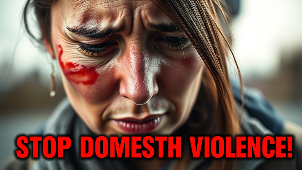 가정폭력 발생 시, 초기 대응이 중요! (realistic 스타일)