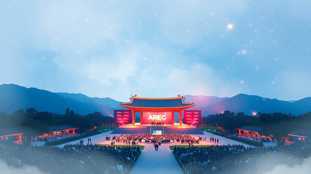 APEC 개최 경제적 효과 (watercolor 스타일)