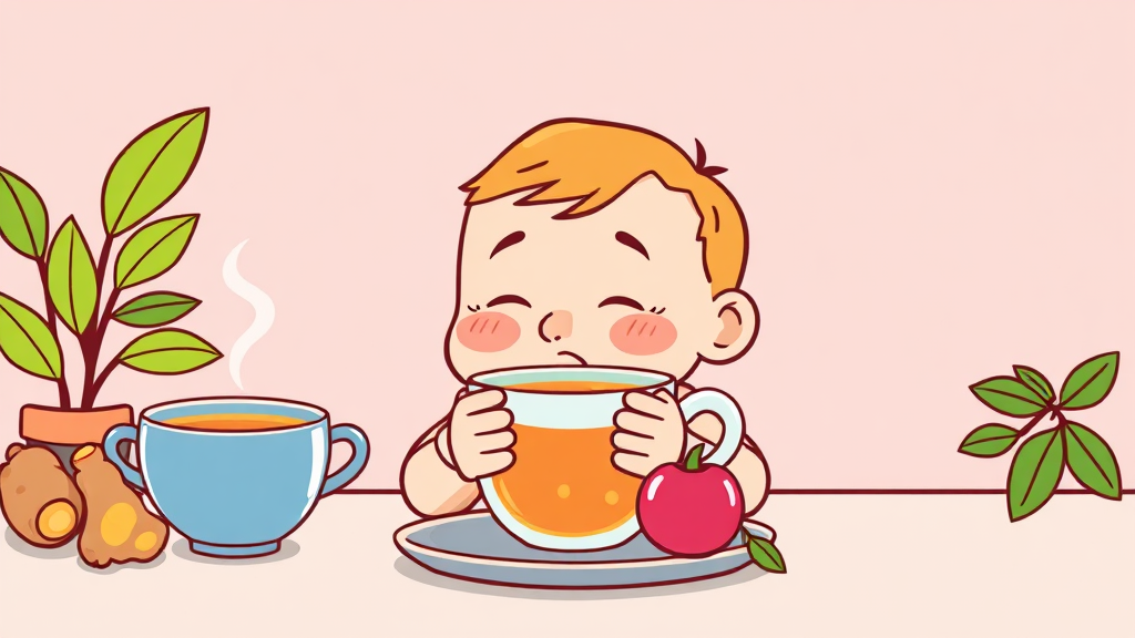 비염 완화 차(茶) (cartoon 스타일)