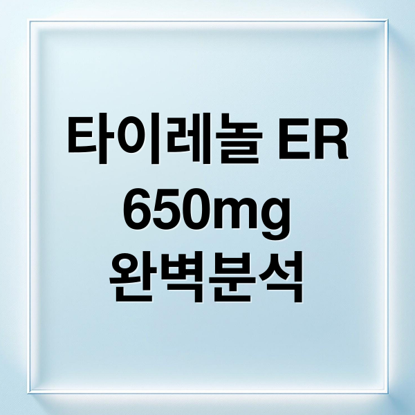 타이레놀 ER
650mg
완벽분석 (타이레놀 이알 서방정 650mg)