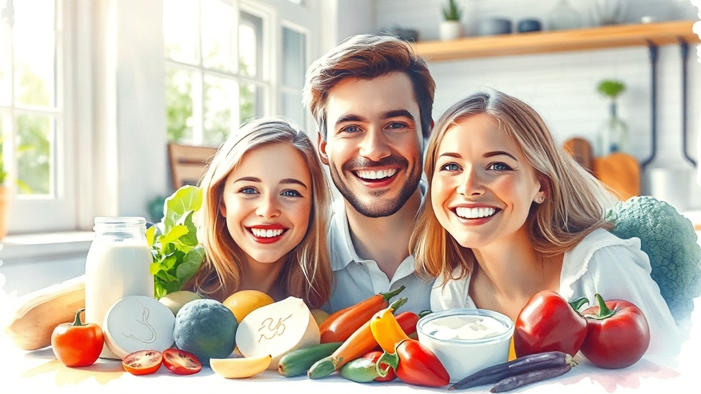 치아에 좋은 음식 vs 나쁜 음식 (watercolor 스타일)