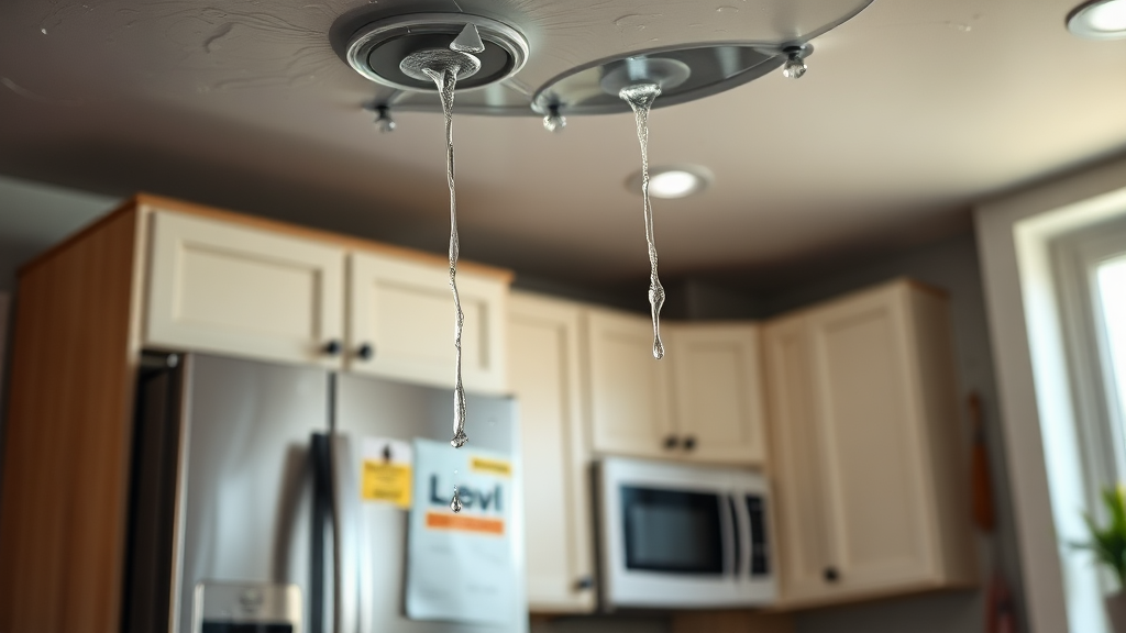 누수 발생 시 초기 대응 (realistic 스타일)