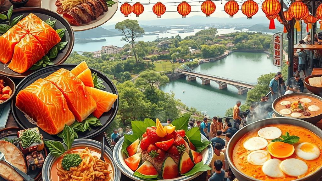 주변 맛집 & 관광 명소 (realistic 스타일)