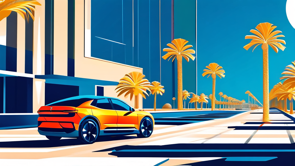 중고차 시장 동향 및 미래 전망 (illustration 스타일)