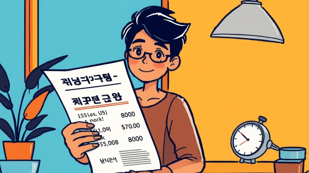 실업급여와 아르바이트 병행 (cartoon 스타일)