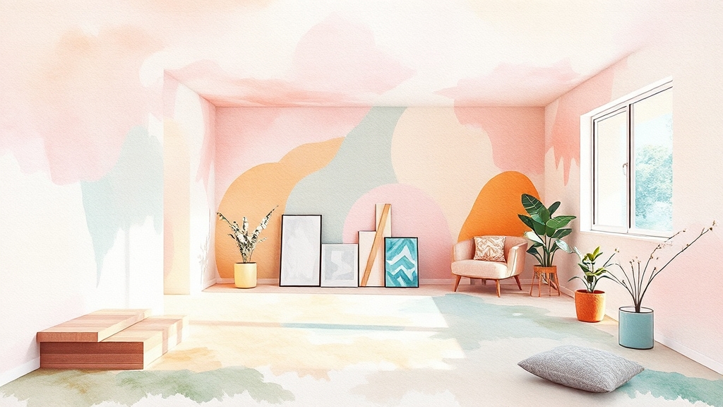 층간소음 방음재 선택 가이드 (watercolor 스타일)