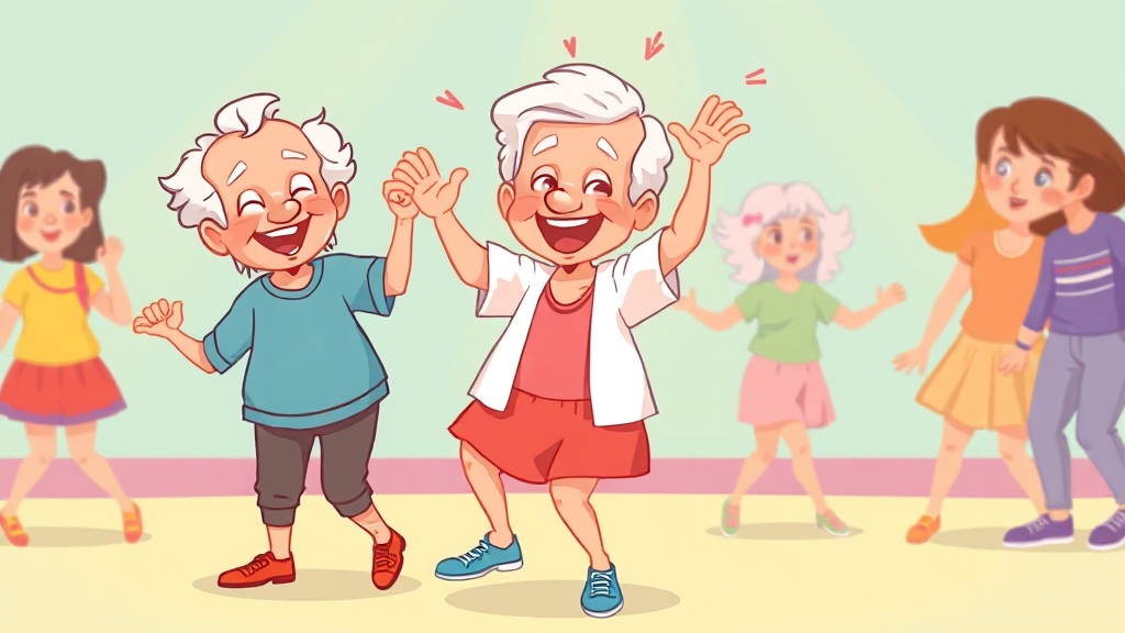 운동 치료 및 재활의 중요성 (cartoon 스타일)