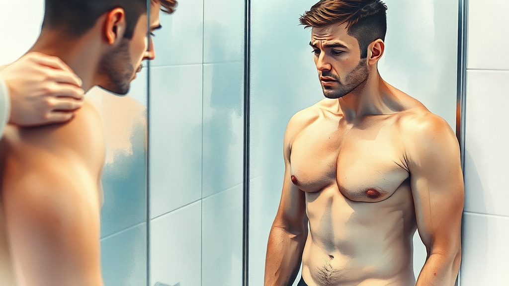 남성 여유증, 무엇이 문제일까요? (watercolor 스타일)