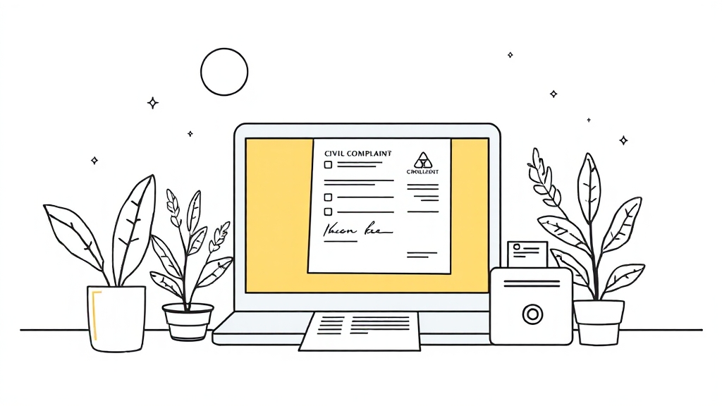 온라인 민원 발급 준비물 (illustration 스타일)