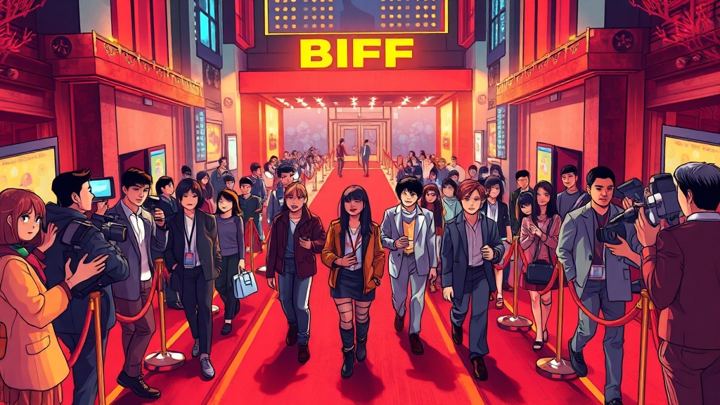 영화를 넘어선 축제 (cartoon 스타일)