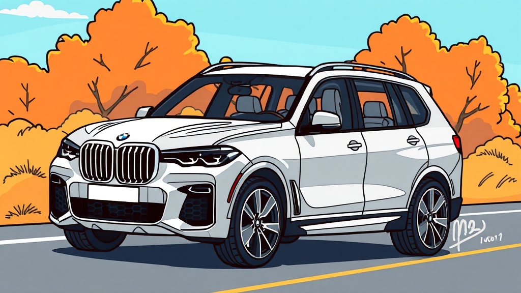 X7 M60i xDrive: 든든한 안전 사양 (cartoon 스타일)