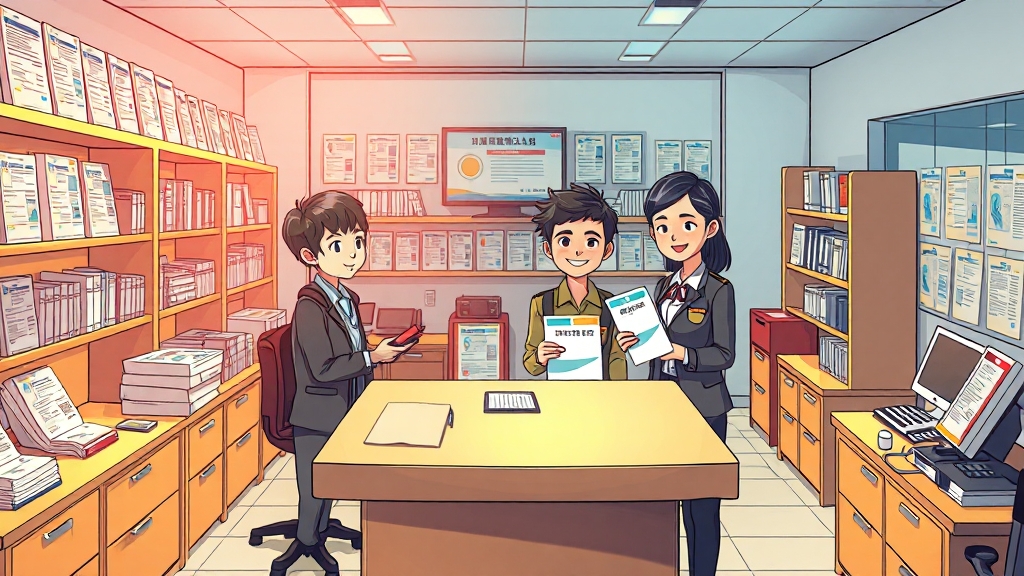 민원실 주요 업무 및 절차 (cartoon 스타일)