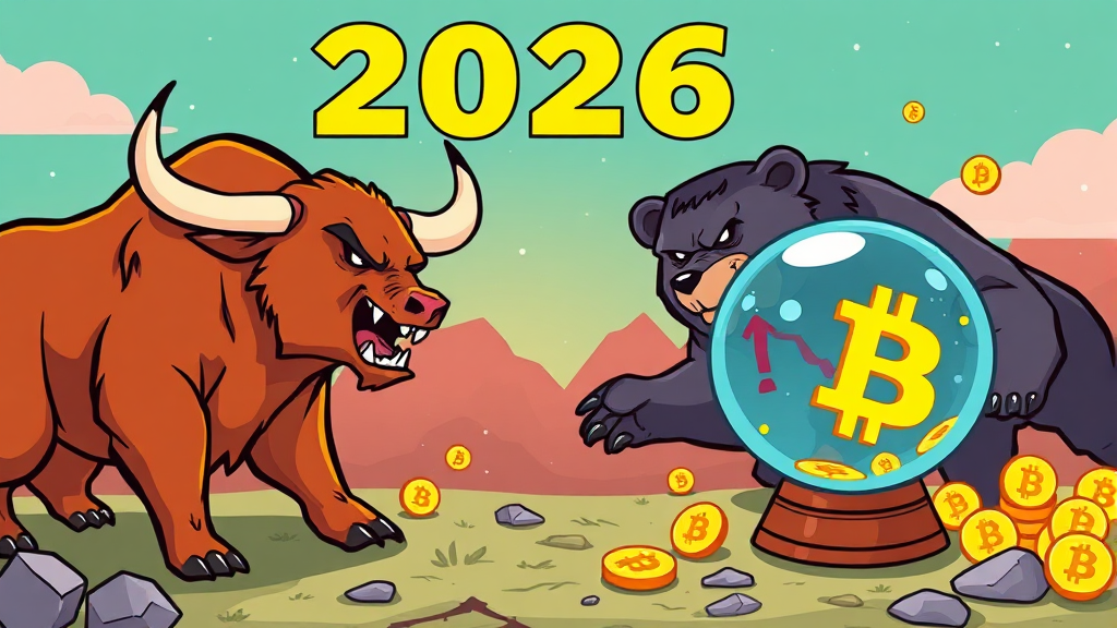 2026년 가격 전망: 강세 vs 약세 (cartoon 스타일)