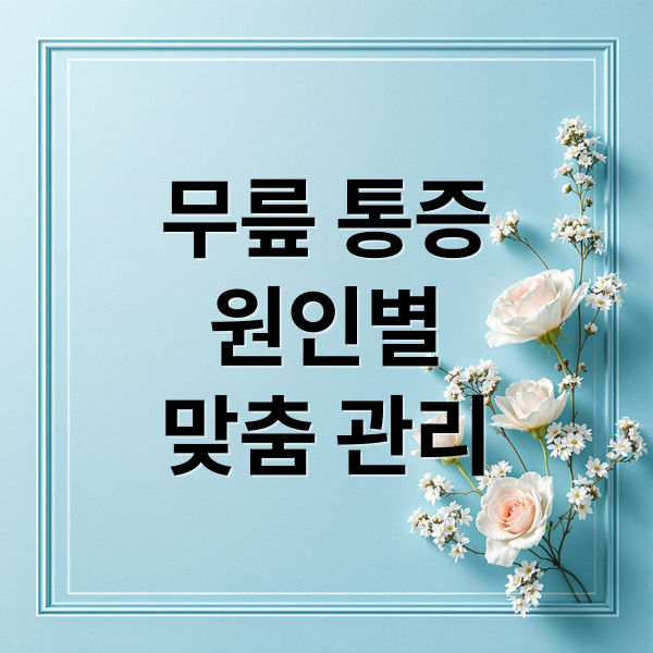 무릎 통증
원인별
맞춤 관리 (무릎 통증)