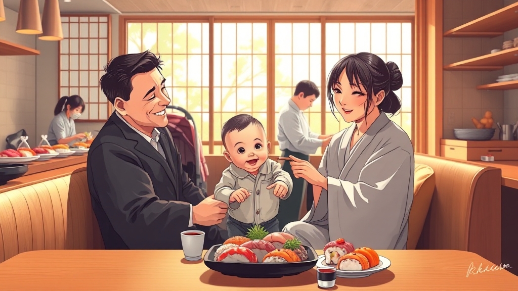 유아 동반 식사 경험 (illustration 스타일)