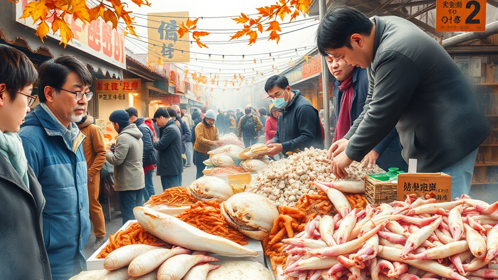 구룡포 맛집 탐방: 제철 해산물과 현지 음식 (watercolor 스타일)