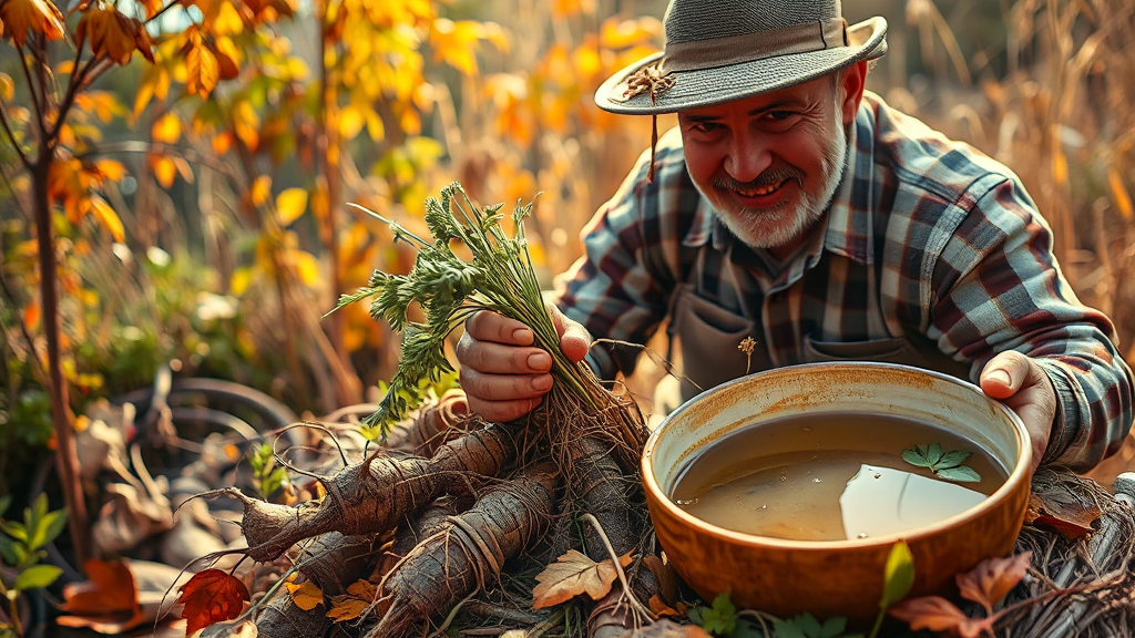우슬뿌리 활용법 (realistic 스타일)