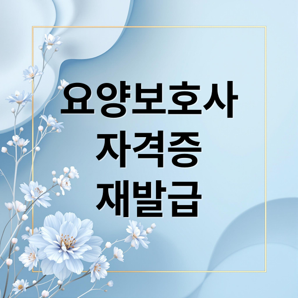 요양보호사
자격증
재발급 (요양보호사 자격증 재발급)