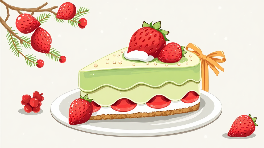 딸기 말차시루, 어떤 케이크? (illustration 스타일)