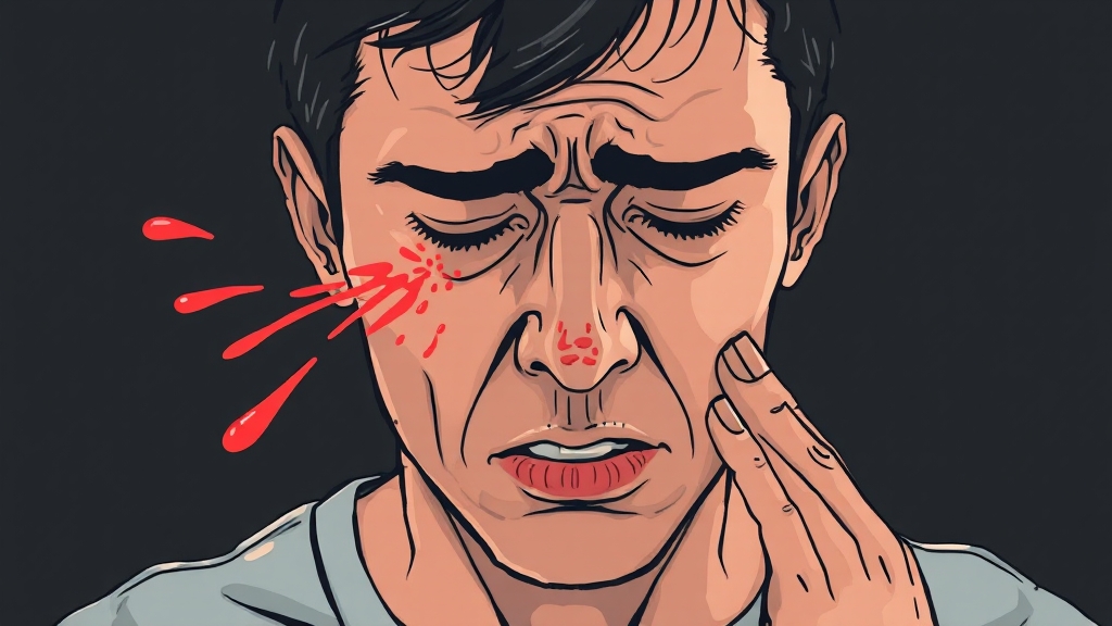 부비동암 주요 증상과 초기 증상 (illustration 스타일)