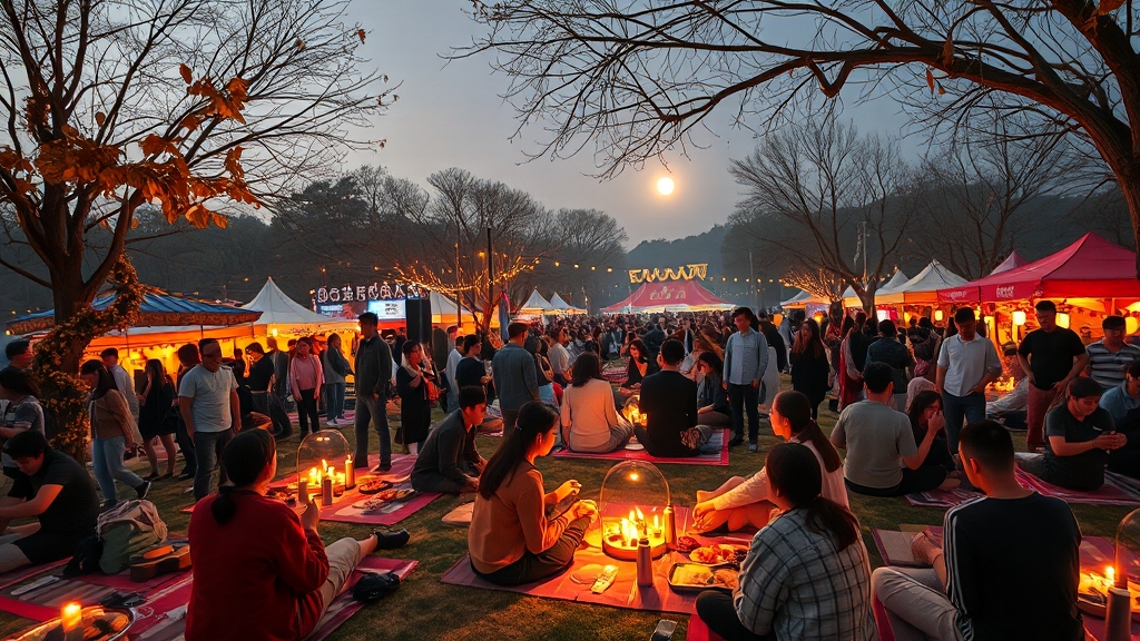 축제 참여 꿀팁 (realistic 스타일)