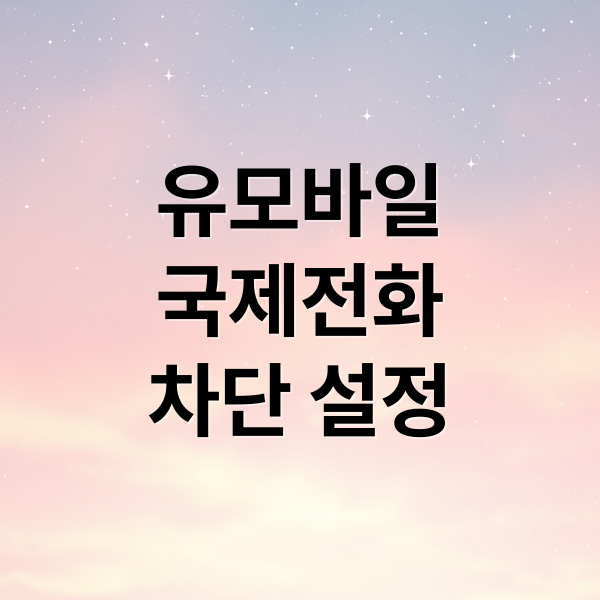 유모바일
국제전화
차단 설정 (유모바일 국제전화/발신자미표시번호 차단)