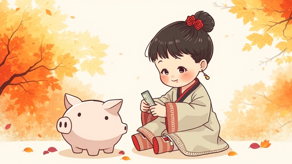 추석 용돈, 고금리 적금으로 굴리기 (illustration 스타일)