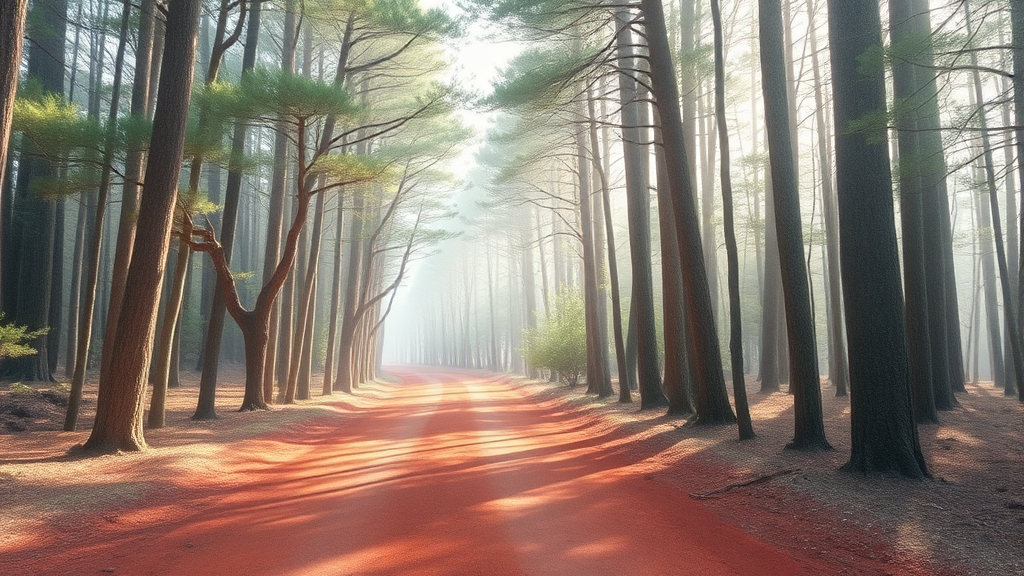 사려니숲길 트레킹 코스 추천 (watercolor 스타일)